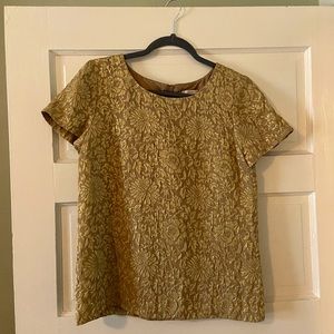 Gold J Crew Silk/Metallic top